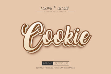 Cookie editable text effect syle