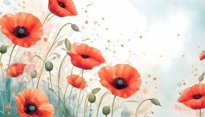 Craft a background with vibrant poppies dancing in upscaled_15