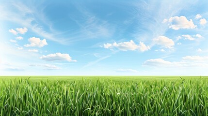 Lush green meadow background, sunny weather