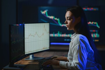 Successful smart woman investor and crypto trader