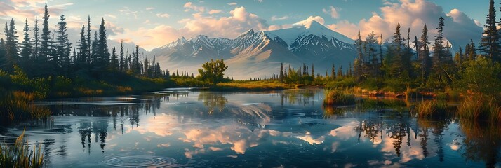 Landscapes on Denali highway, Alaska, Instagram filter realistic nature and landscape