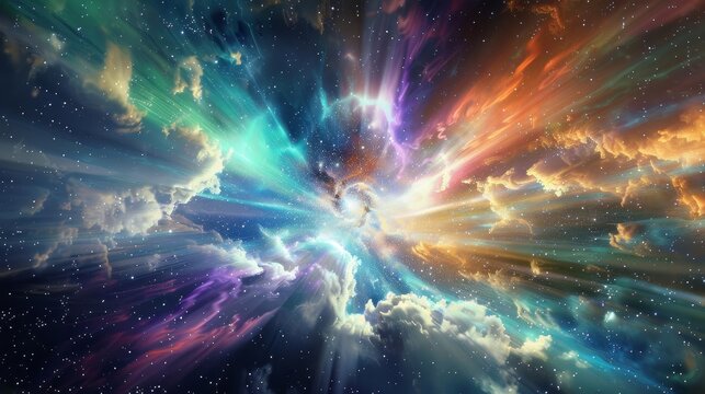Auroras and comet tails streak across sky painting heavens wallpaper