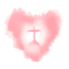 cross painting for background religious concept illustration It can be applied to media and designs as a PNG format.