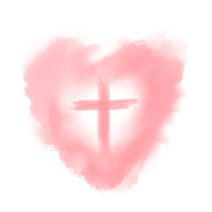 cross painting for background religious concept illustration It can be applied to media and designs as a PNG format.