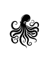 silhouette of octopus
