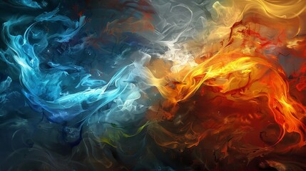 Obraz premium Abstract representation of elemental dance wallpaper
