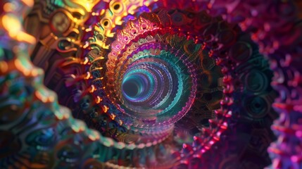 Psychedelic tunnel pulsates with vibrant energy wallpaper