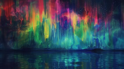 Abstract aurora borealis dances in night sky wallpaper
