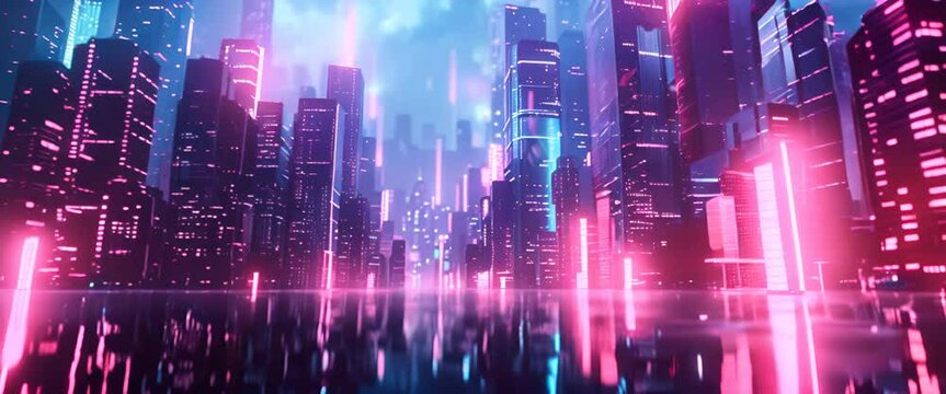 Digital worlds neon urban jungle, where technology and virtual life coexist.