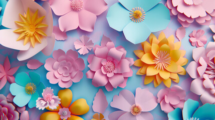 3d rendering abstract floral background paper flower