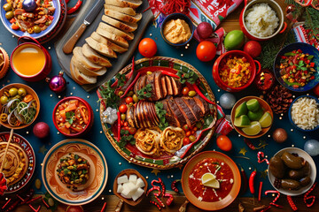 Abstract background for Nochebuena (Latin America) A Christmas Eve celebration with a special meal and family gatherings 