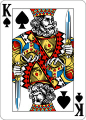 King of Spades design from a new original deck of playing cards.