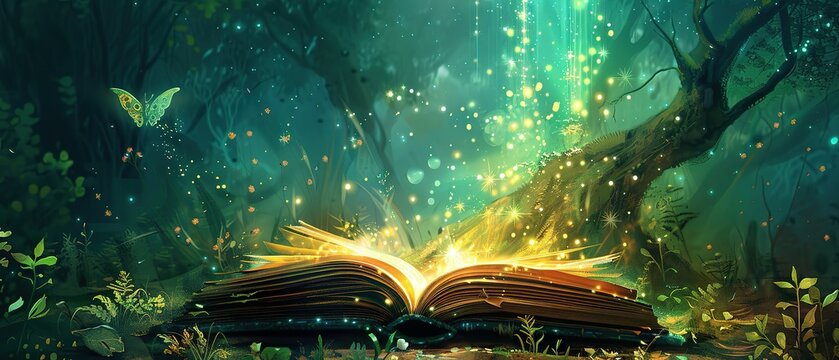 A Magical Book that Sparkles with Enchantment and Invites Readers into a Realm of Dreams