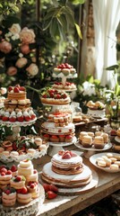 A Table Filled With Pastries and Desserts