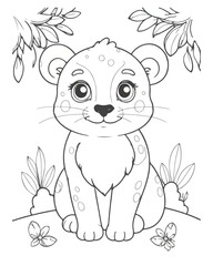 Animal Coloring Book Page  For Kids