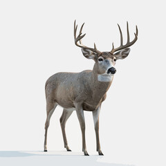 Deer isolated on a white background. 3d render illustration.