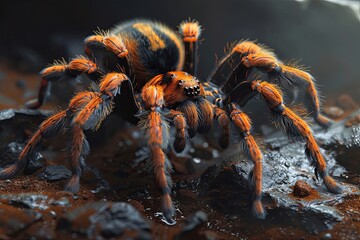 Realistic Spider Creature: A Fantasy Poster in Dramatic Lighting