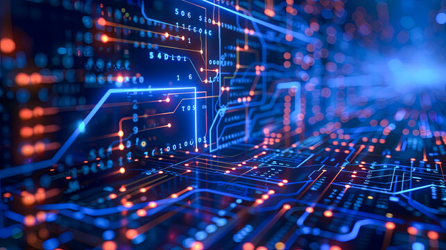 Futuristic technology circuit board background. 3d rendering toned image