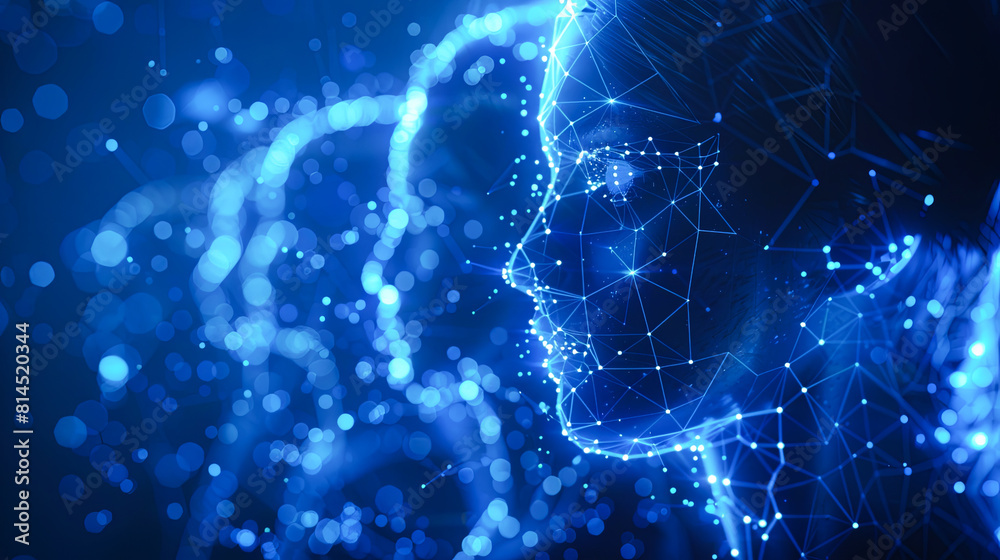 Poster 3d illustration artificial intelligence (ai), machine learning, neural networks and modern computer 