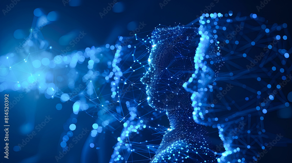 Poster abstract polygonal background. artificial intelligence concept. 3d rendering