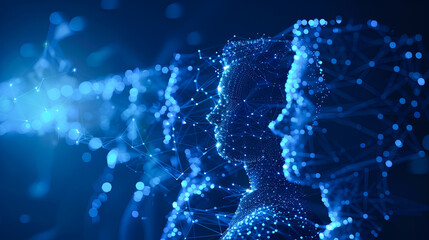 Abstract polygonal background. Artificial intelligence concept. 3D Rendering