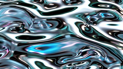 Smooth chrome waves with a serene and calming visual effect.