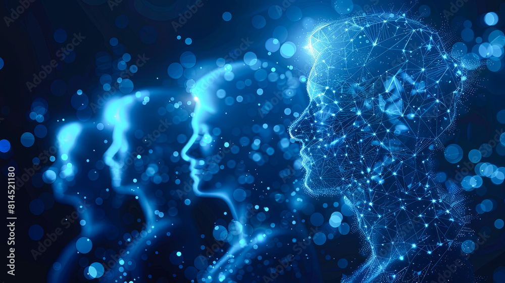 Poster artificial intelligence (ai), machine learning and machine learning concept. 3d rendering