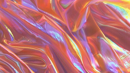 Colorful abstract holographic material with vibrant hues and intricate patterns, creating a visually engaging effect.