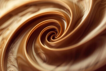 Abstract Chocolate Swirl Background - Creamy Spiral Texture 