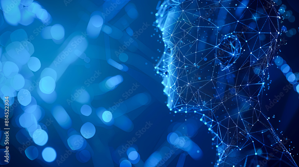 Poster artificial intelligence (ai) and machine learning concept. 3d rendering