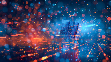 Obraz premium 3d rendering of abstract technology digital background. High tech background.