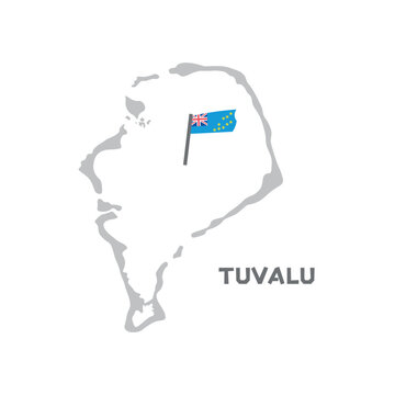 Tuvalu vector map illustration, country map silhouette with the flag inside. Nation Geography Border Boundary Territory Shape Vector Illustration design. Every country in the world is here