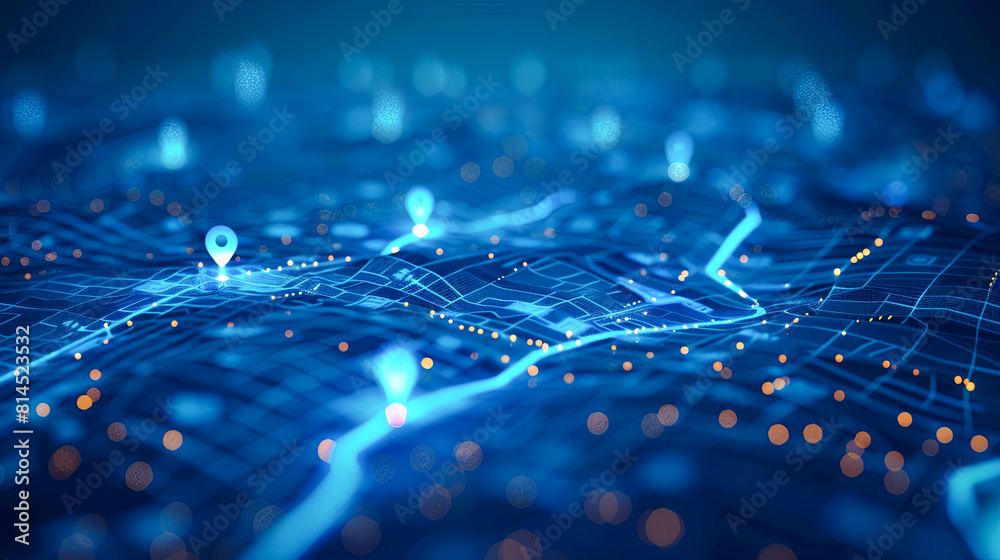 Poster abstract technology background with circuit board. big data visualization. 3d rendering