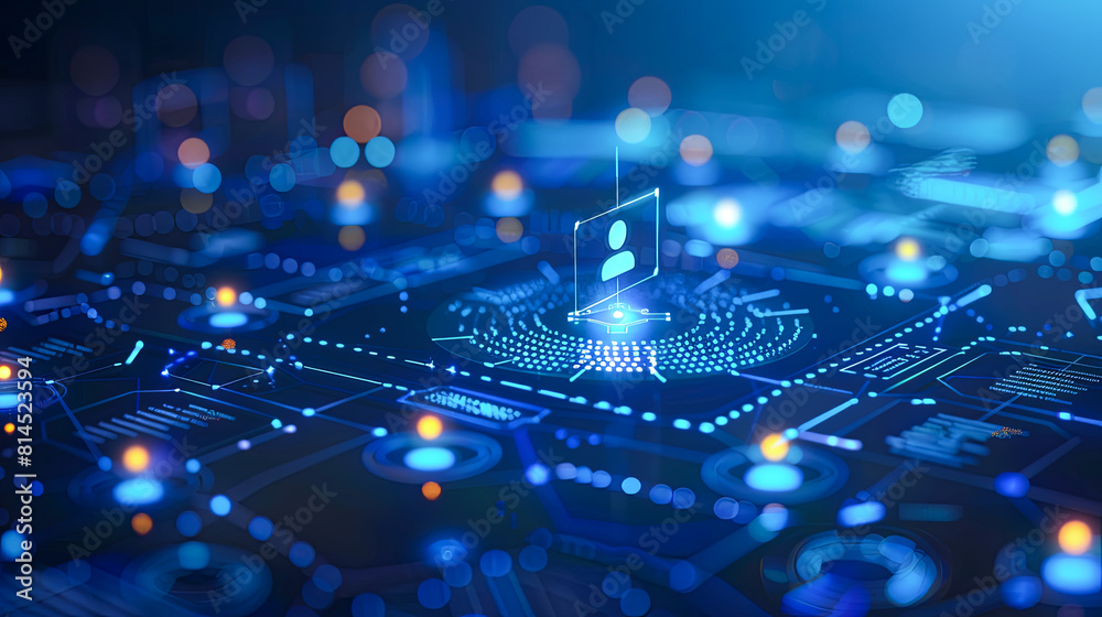 Poster digital background image presenting modern technology and business concepts. 3d rendering