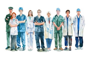 A group of doctors standing together. Ideal for medical concepts