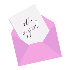 it's a girl gender reveal party envelope
