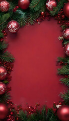 Christmas ornaments with a copy space