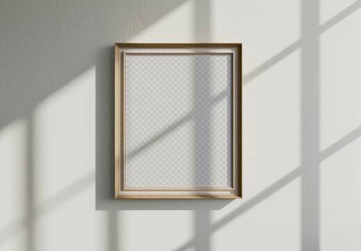 Single Frame Mockup On The White Wall With Generative ai