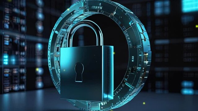 Global cybersecurity encryption for secure exchange of information technology over safe data networks, 3D Illustration  for cybersecurity 