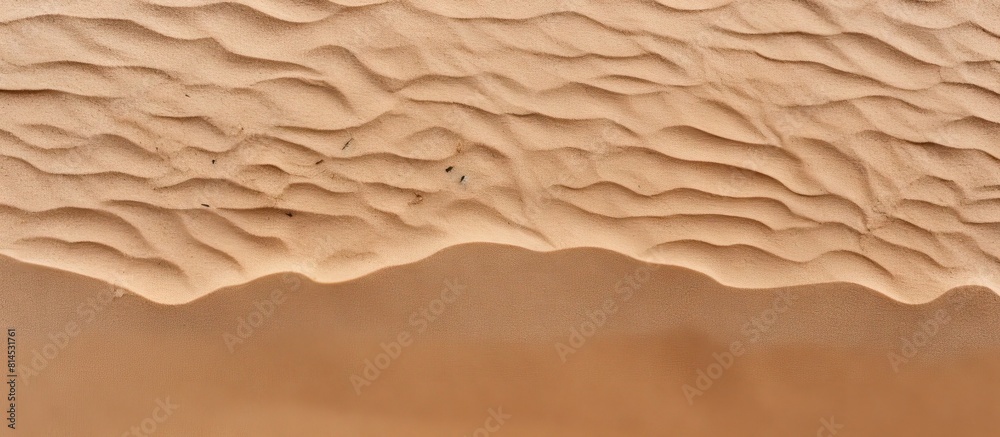 Aufkleber Top view of a sandy beach featuring a textured sand surface that serves as an ideal background for a copy space image