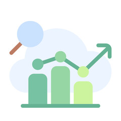 Statistic Icon With Flat Color Style 