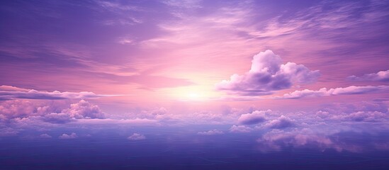 Fototapeta premium A captivating image of a purple sky at twilight bathed in sunlight with ample room for text or design elements