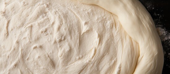 A close up view of a homemade baked dough texture is captured in the copy space image