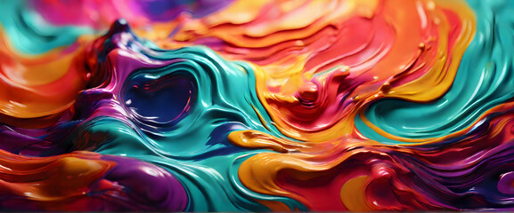 Fluid color abstract background, photorealistic, 3d render, Colored paint