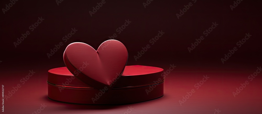 Aufkleber A heart shaped gift box that symbolizes love with empty space available for adding any desired image. with copy space image. Place for adding text or design