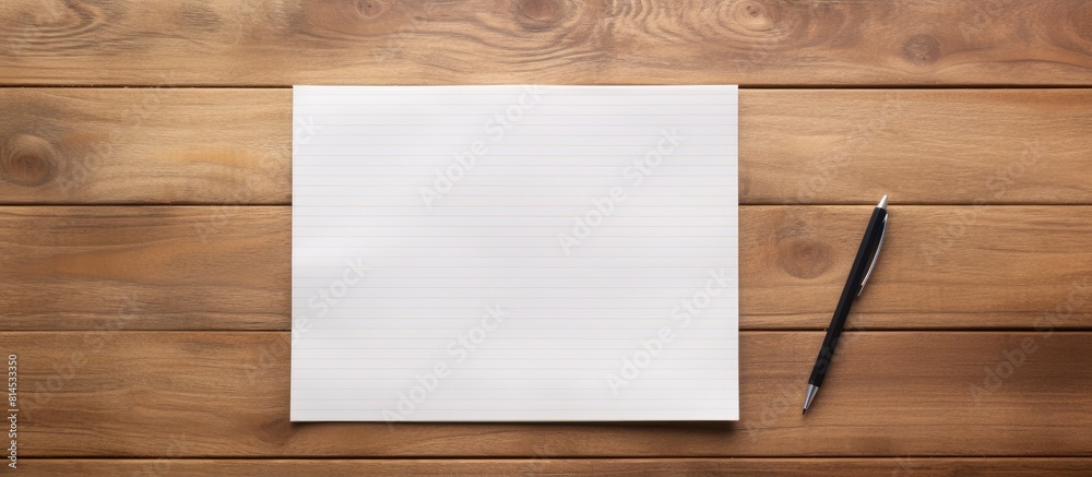 Aufkleber Top view of a wooden table with a notepad that has To Do List written on it and a pen beside it There is empty space for text in the image. with copy space image. Place for adding text or design