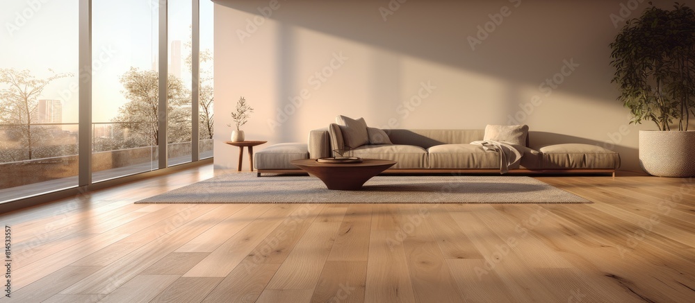 Poster the ground floor features wood flooring providing a warm and natural aesthetic. with copy space imag