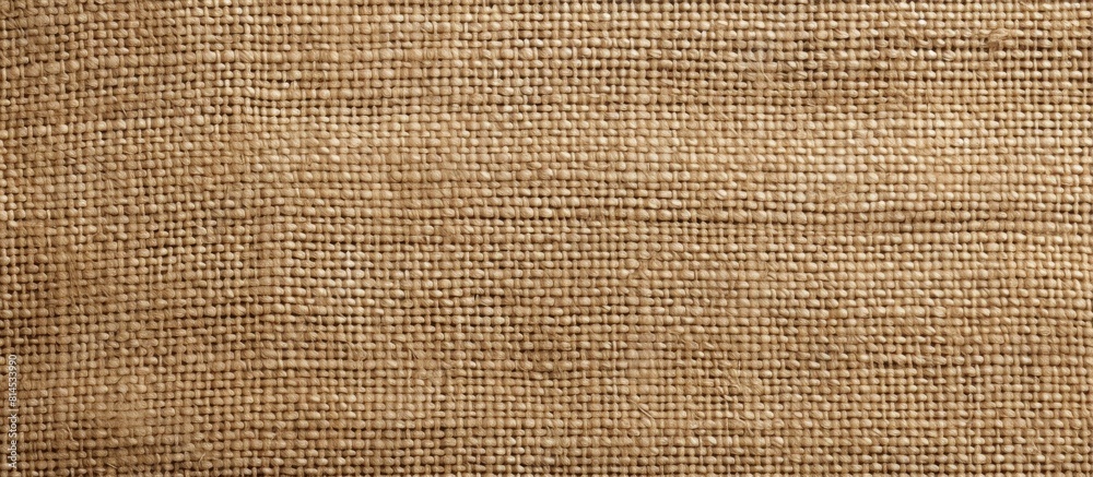 Aufkleber Top view of a burlap linen fabric surface resembling the texture of a hessian sack creating a textured background for a copy space image