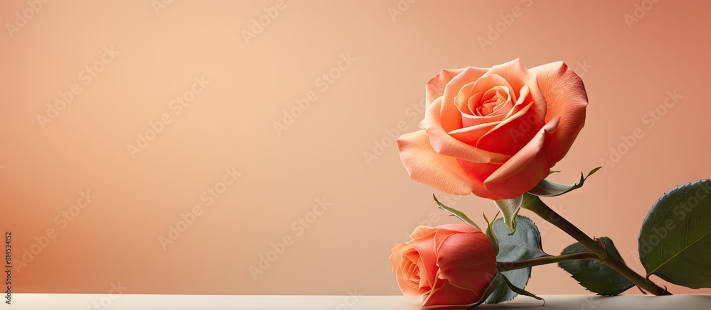 Aufkleber An artificial rose placed on a background with empty space for an image. with copy space image. Place for adding text or design