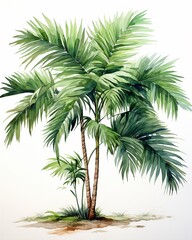 Watercolor drawing of palm trees.